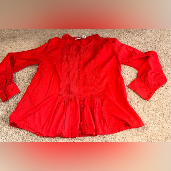 Kim Rogers Vibrant Red Blouse. Size XL - Picture 1 of 10